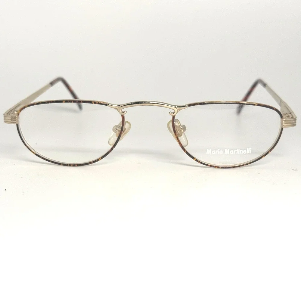 Mario Martinelli MM Better Half Eyeglasses Gold Demi Amber 47-21 Oval Frames‎